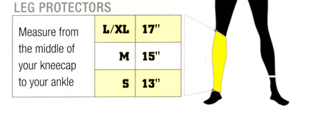 Hockey Shin Pad Sizing Chart